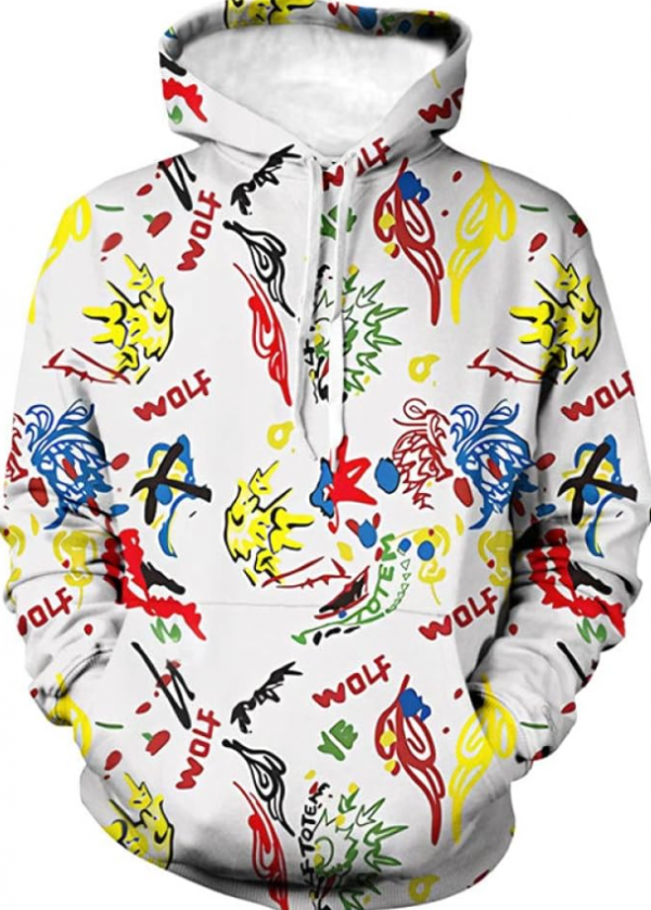 Hoodie dengan desain graffiti yang kreatif